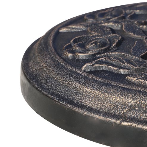 Outsunny 9kg Garden Parasol Base, Round Resin Cast Iron Effect Sun Umbrella Base, Outdoor Umbrella Stand for 38mm or 48mm Outdoor Umbrella Poles, Bronze Tone