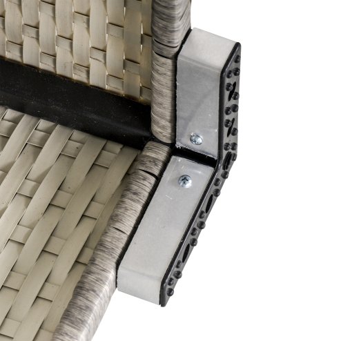 Outsunny Rattan Garden Coffee Table, 65 cm Square Garden Rattan Table with Tempered Glass Top, All-Weather Wicker Bistro Outdoor Furniture for Patio, Balcony, Porc, Grey