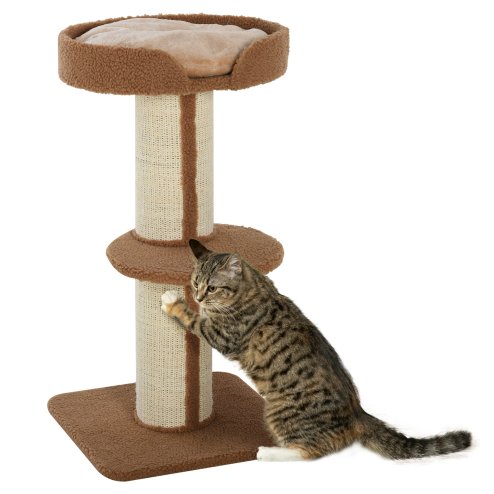 PawHut 91cm Cat Tower Scratching Posts Cat Tree for Indoor Cats Kitten Activity Centre Brown