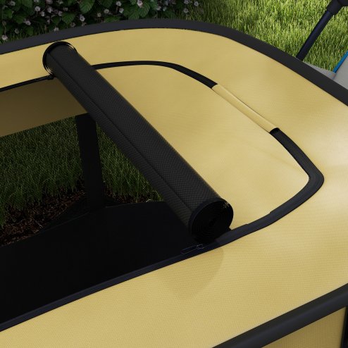 PawHut Dog Pen, Pet Playpen, Portable Foldable Dog Cat Playpen Soft Pet Cage with Storage Bag for Puppies, Rabbits, Kittens, Guinea Pigs, 94 x 74 x 60cm - Yellow