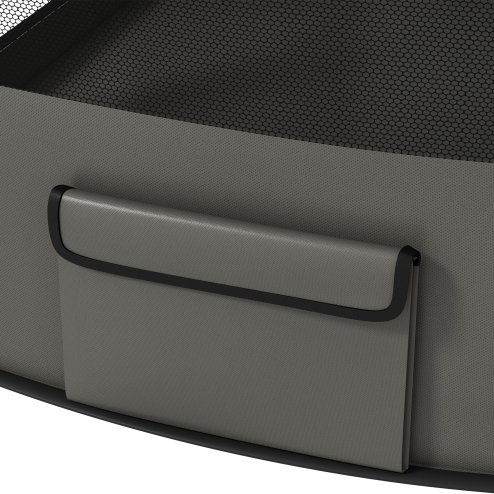 PawHut Dog Pen, Pet Playpen, Portable Foldable Dog Cat Playpen Soft Pet Cage with Storage Bag for Puppies, Rabbits, Kittens, Guinea Pigs, 114 x 89 x 59cm - Grey