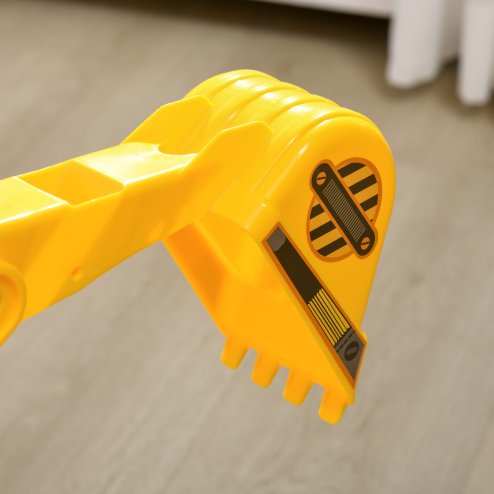 HOMCOM Kids Ride On Toy Digger Excavator Toy Tractors Walker Toddler Truck Basket Storage For Boys Girls 18-48 Months Yellow NO POWER