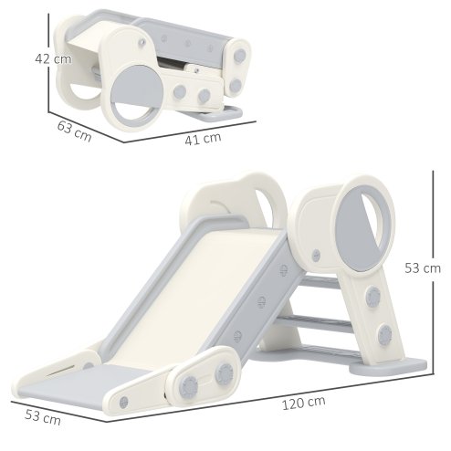 AIYAPLAY Kids Slide Freestanding Toddler Slide Foldable for Indoor Outdoor 1.5-3 Years Old, Grey