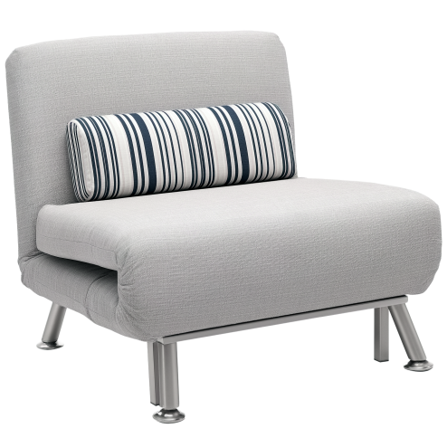 HOMCOM Single Sofa Bed, 1 Person Sleeper Foldable Lounge with Pillow