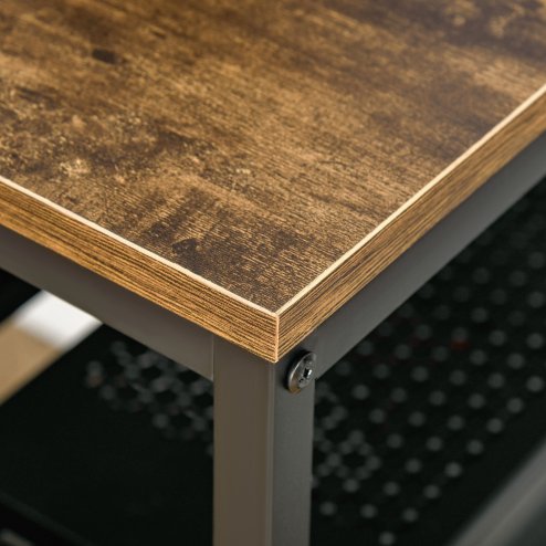 HOMCOM Computer Desk with Storage, 120 x 60cm Home Office Desk with 2 Shelves and Steel Frame, Writing Table for Living Room, Study