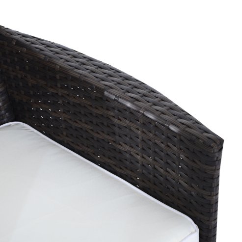 Outsunny 2 Seater Rattan Sofa with Cushions, Wicker Garden Loveseat with Armrests, Outdoor Garden Sofa Couch with Metal Frame for Patio, Brown