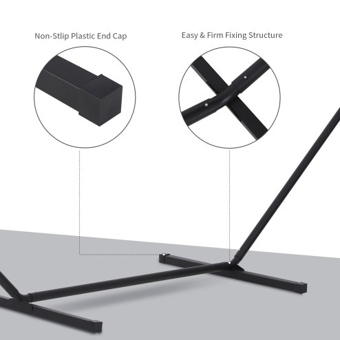 Outsunny 3.6m Extra-long Universal Hammock Stand Metal Frame Garden Camping Picnic Outdoor Patio Replacement - Stand Only