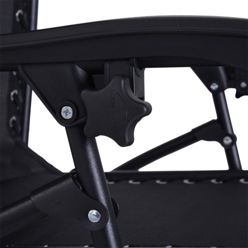 Outsunny Folding Zero Gravity Chairs, 3 Pieces Adjustable Sun Lounger and Table Set with Cup Holder and Headrest, Patio Bistro Set with Reclining Garden Chairs for Outdoor, Black