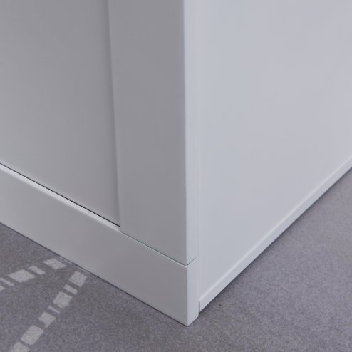 PawHut Raised Dog Bowls, Pet Feeding Storage Station with Two Stainless Steel Bowls, Base, for Large Dogs, White