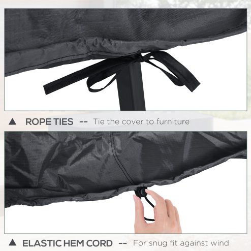 Outsunny Garden Furniture Cover, Waterproof Windproof 420D Heavy Duty Oxford Fabric Rattan Furniture Cover, Rectangular Outdoor Table Chair Set Cover, 235 x 135 x 94cm