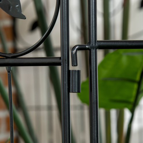 Outsunny Decorative Garden Fencing, 4PCs Outdoor Picket Fence Panels, 43in x 11.5ft Rustproof Metal Wire Landscape Flower Bed Border Edging Animal Barrier, Black