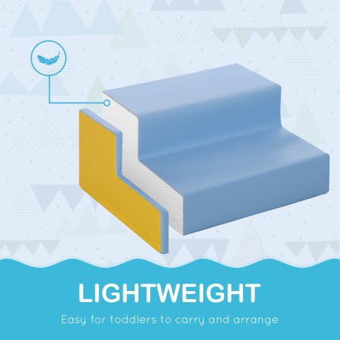 HOMCOM Soft Play Set, 2 Piece Kids Climb and Crawl Foam Play Activity Toys, Soft Play Equipment for Toddlers 12-36 Months, Grey