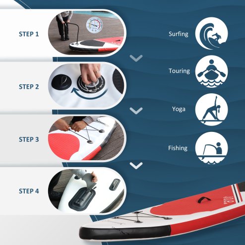 Outsunny Inflatable Stand Up Paddle Board, 10' x 30