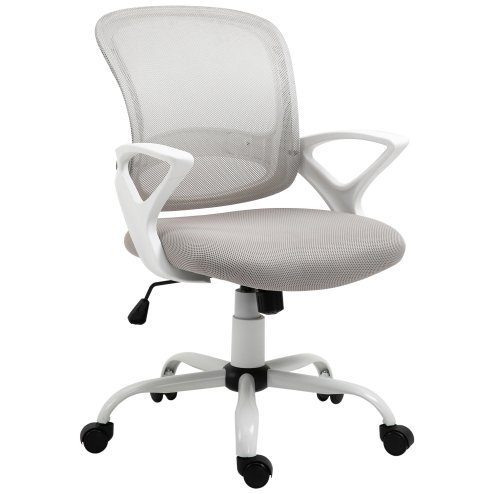 Vinsetto Office Chair, Ergonomic Computer Desk Chair, Swivel Work Task Mesh Chair with Lumbar Back Support, Adjustable Height, for Home Office Study, Grey