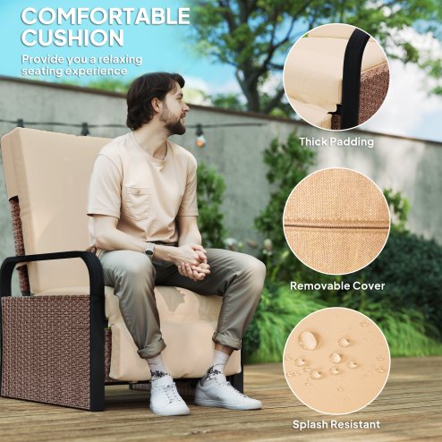Outsunny Garden Bench Cushion 2 Seater Loveseat Seat Pad for Patio Swing Furniture for Indoor & Outdoor Use, 120 x 50 x 8 cm, Grey