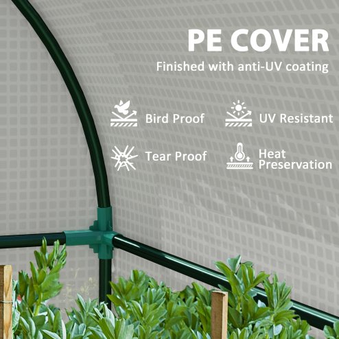 Outsunny Tomato Greenhouse, Garden Growhouse with 2 Roll-up Doors and 4 Mesh Windows, Portable Indoor Outdoor Green House, 185 x 94 x 150cm, White