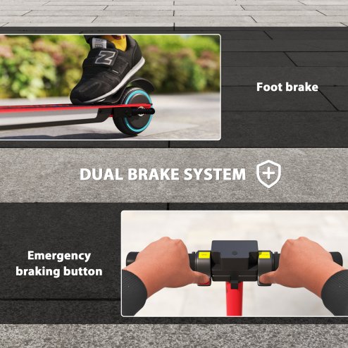 SPORTNOW Electric Scooter for Kids, Folding E Scooter for Age 6-14 with Dual Brakes, Up to 14 KM/H, Maximum Range 6 KM, 6.8kg Lightweight, Front Suspension, LED Colourful Lights, Black