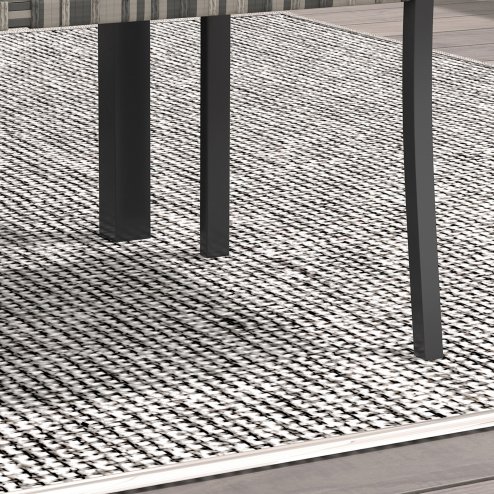 Outsunny 4 Seater Rattan Dining Set with Rectangular Glass Top Table and 4 Armchairs, PE Rattan Garden Furniture Set, Outdoor Dining Table and Chairs for Patio, Balcony, Lawn, Mixed Grey