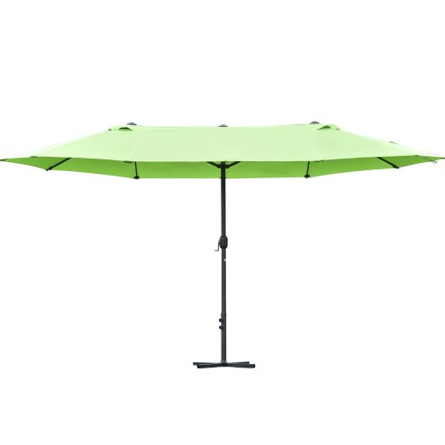 Outsunny 4.6m Garden Parasol Double-Sided Sun Umbrella Patio Market Shelter Canopy Shade Outdoor with Cross Base - Green