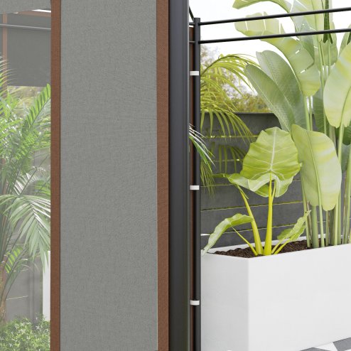 Outsunny Gazebo Side Panels with Zipped Doors and Windows, for 3x3(m) or 3x6m Pop Up Gazebo, 2 Pack Sides Replacement, Grey