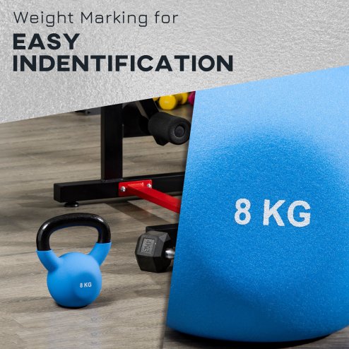 HOMCOM Soft Kettlebell, 8kg Kettle Bell with Non-Slip Handle for Home Gym Weight Lifting and Strength Training, Blue