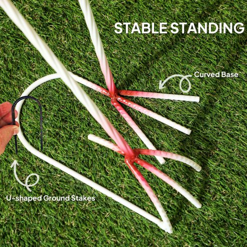 Outsunny Flamingo Garden Statue Ornament, Metal Bird Art Outdoor Statue, Standing Garden Sculpture Gift with Ground Stakes for Pond Landscape Decoration, Pink