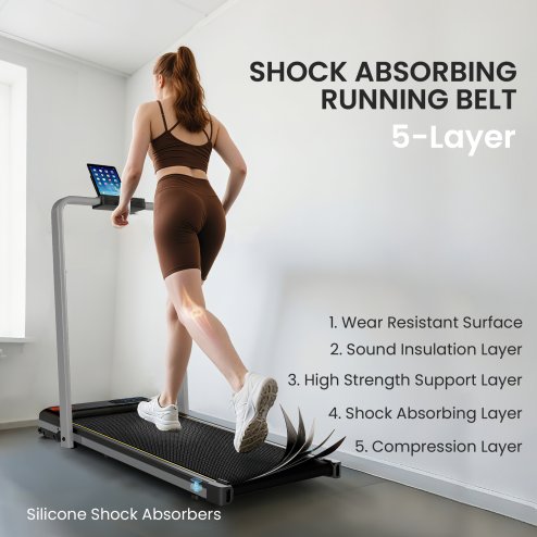 SPORTNOW Folding Treadmill with Incline, 2 in 1 Under Desk Walking Pad Treadmills for Home Office with Remote Control and LED Display, 2.0HP, 1-6KM/H, No Assembly