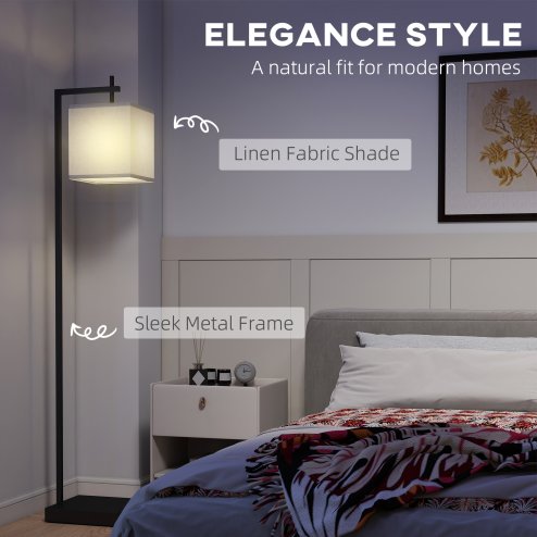 HOMCOM Floor Lamp for Living Room, 66