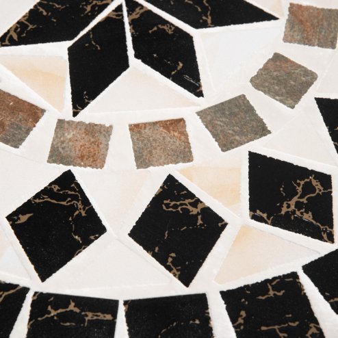 Outsunny 60 cm Mosaic Garden Table, Small Round Outdoor Side Table with Ceramic Top, Plant Stand for Patio, Balcony, Black