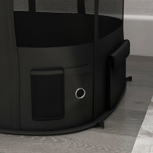 PawHut Dog Pen, Pet Playpen, Portable Foldable Dog Cat Playpen Soft Pet Cage with Storage Bag for Puppies, Rabbits, Kittens, Guinea Pigs, 94 x 74 x 60cm - Yellow