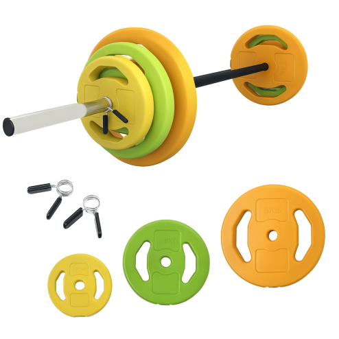 HOMCOM 20kg Barbell Weights Set, Adjustable Weights with Non-slip Handle, for Women and Men Home Gym Exercise Weight Strength Training