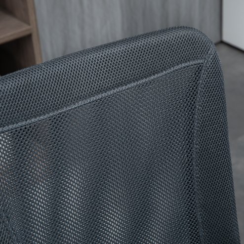Vinsetto Office Chair, Armless Desk Chair, Adjustable Computer Swivel Chair with Rolling Wheels and Mesh Back for Home Work Study, Dark Grey