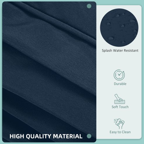 Outsunny Replacement Cushion Covers for Garden Sofa Set, Garden Rattan Sofa Cushion Polyester Cover Replacement Outdoor - No Cushion Included, Blue