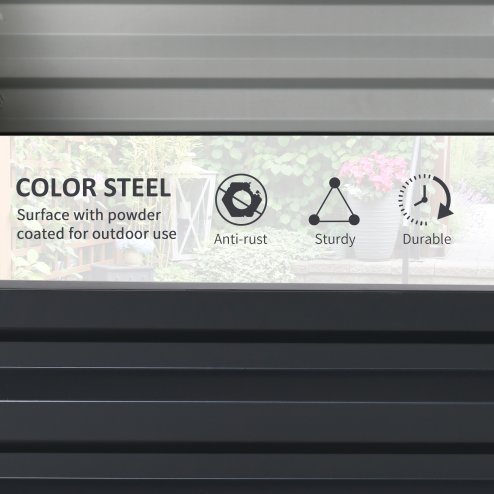 Outsunny Set of 2 Raised Garden Bed, Outdoor Planter Box with Galvanised Steel Frame for Growing Vegetables, Flowers and Herbs, 60 x 60 x 30.5 cm, Grey