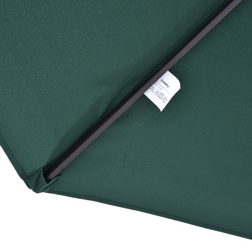 Outsunny 4.6m Large Garden Parasol Double-Sided Sun Umbrella Patio Market Canopy Shade Outdoor Dark Green - NO BASE