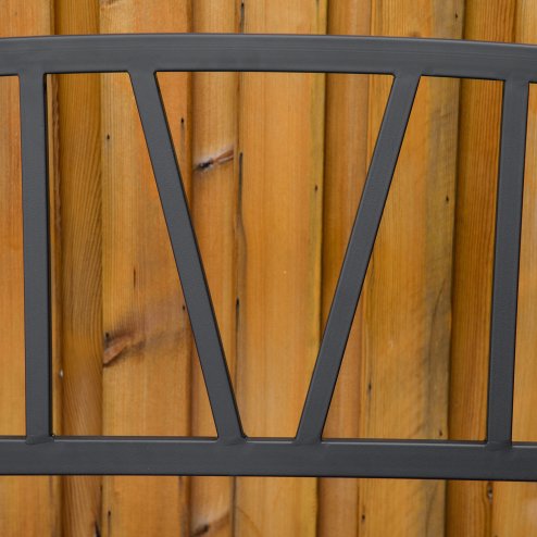 Outsunny 2-Seater Garden Bench Solid Metal Loveseat Outdoor Furniture for Patio Family Chair w/ Decorative Backrest Ergonomic Armrest