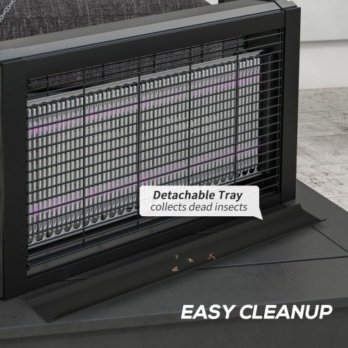 HOMCOM Powerful Fly Zapper with Infrared Light, Hanging/ Freestanding 8W Insect Mosquito Bug Zapper, Fly Killer for Indoor Use, Black