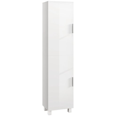 HOMCOM Tall Bathroom Cabinet, Freestanding Bathroom Storage Cabinet with Adjustable Shelves and Double Doors
