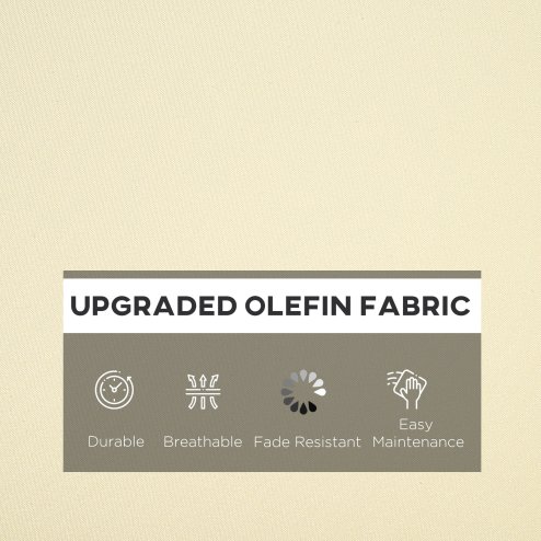 Outsunny Outdoor Seat and Back Cushion Set, 63L x 55W x 15Dcm Olefin Patio Deep Seating Chair Fade Resistant Replacement Cushion for Rattan Sofa, Indoor or Outdoor Furniture