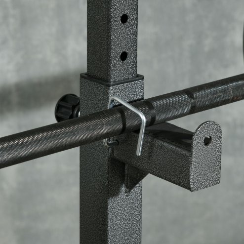 SPORTNOW Heavy-Duty Squat Rack, Adjustable Barbell Rack with Dip Station, Multi-Function Weight Lifting, for Home, Gym, Max Load 150kg - Black