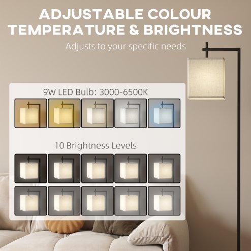 HOMCOM Floor Lamp for Living Room, 66