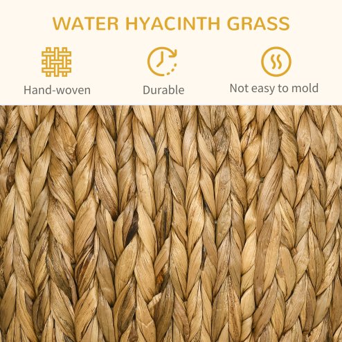 PawHut Wicker Cat House Stool for Rest, Rattan Kitten Bed for Indoor and Outdoor Use, Elevated Pet Bed with Soft Washable Cushion 44 x 43 x 41 cm