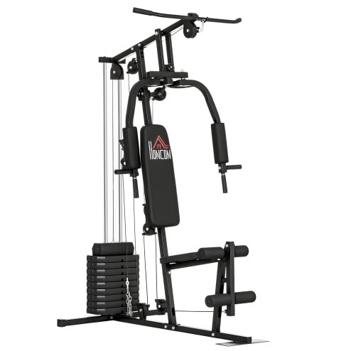 HOMCOM Multi Gym with Weights, Multifunction Home Gym Machine with 45kg Weight Stack for Full Body Workout and Strength Training