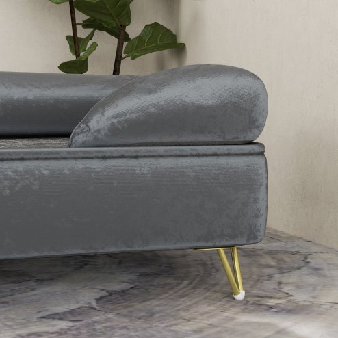 PawHut Dog Sofa Pet Couch Cat Chair with Removable Backrest, Soft Cushion, Washable Cover, for Small and Medium Sized Dogs, Grey