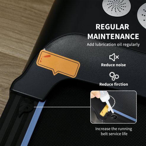 HOMCOM 1.5HP Foldable Walking Treadmill, 1-8km/h Aerobic Exercise Machine with LED Display and Wheels, for Home Office Training Room, Blue