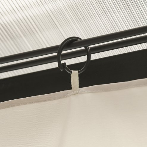 Outsunny 4 Pack Replacement Gazebo Curtains Privacy Panel for Most 3 x 4m Gazebo Canopy Pavillion Outdoor Shelter Sidewalls Accessories Beige