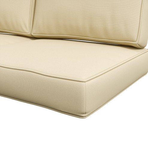Outsunny 2 Seater Outdoor Seat Cushions, Backrest, Water Repellent Seat Pads for Dining Chair, Swing, Sofa, Beige