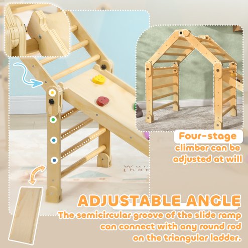 AIYAPLAY 3 in 1 Kids Climbing Set, Foldable Toddler Climbing Toys Indoor with Sliding Ramp, Montessori Climber Set for 2-6 Years Old, Gift for Boys, Girls