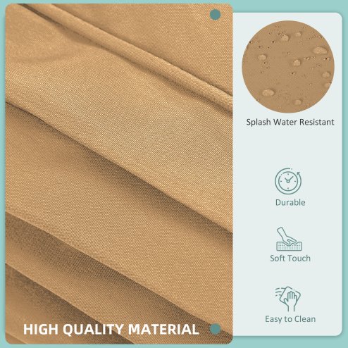 Outsunny Replacement Cushion Covers for Garden Sofa Set, Garden Rattan Sofa Cushion Polyester Cover Replacement Outdoor - No Cushion Included, Beige