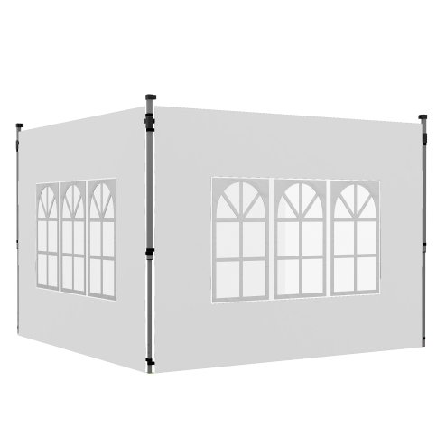 Outsunny Gazebo Side Panels with Window for 3x3(m) or 3x4m Pop Up Gazebo, 2 Pack Sides Replacement, White
